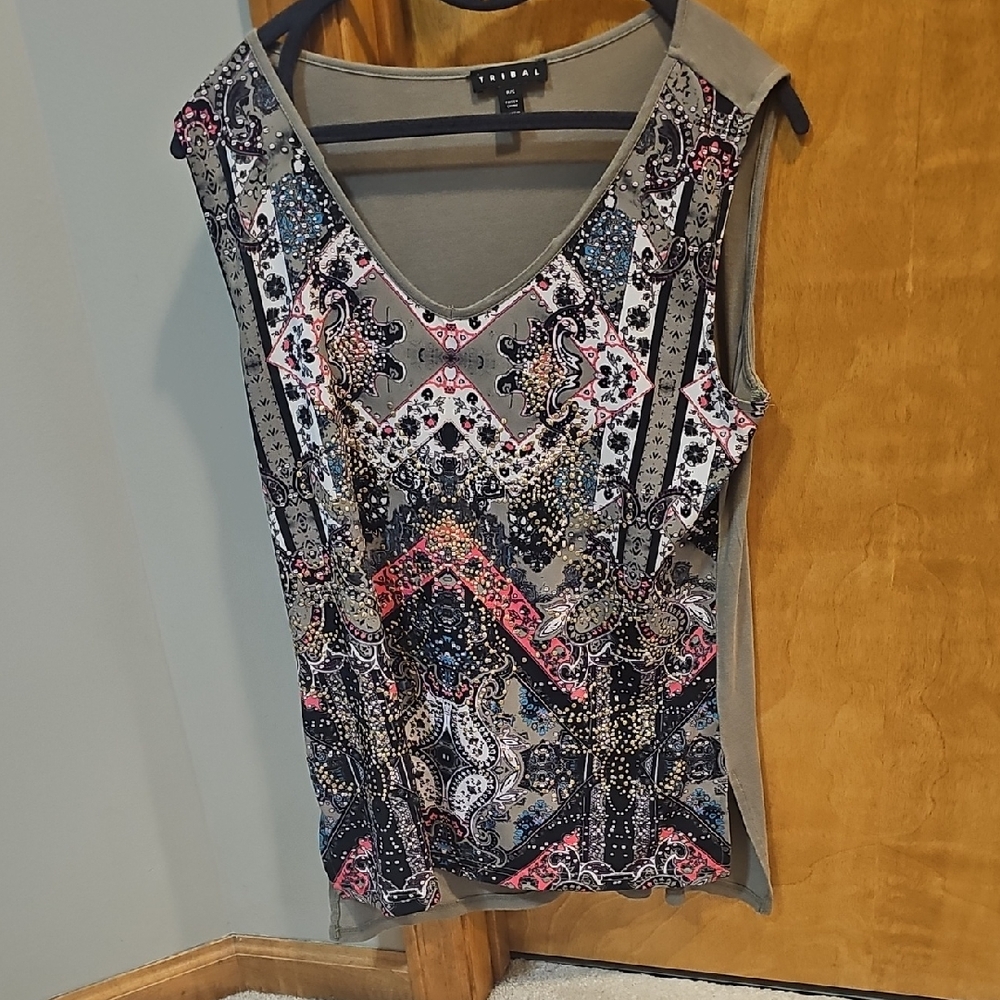 Tribal Women's Multicolor Sleeveless Top, P/S